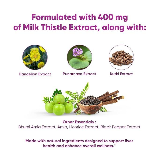 Auraika Liver Detox Supplement | Milk Thistle Capsules for Liver Support & Cleansing.