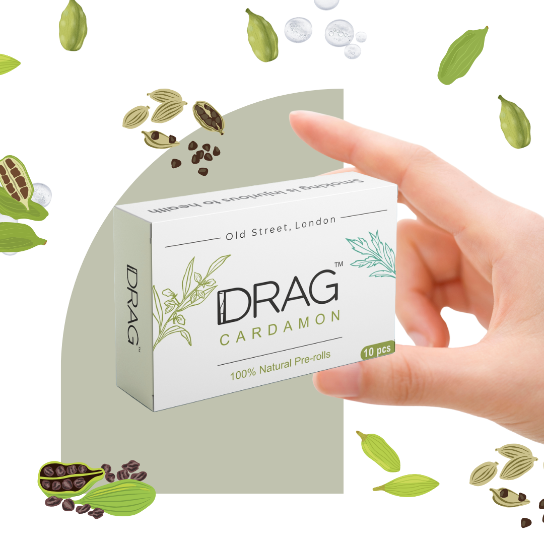 Drag Cardamom - Herbal Preroll | Mugwort & Cardamom Husk | Tobacco-Free & Nicotine-Free