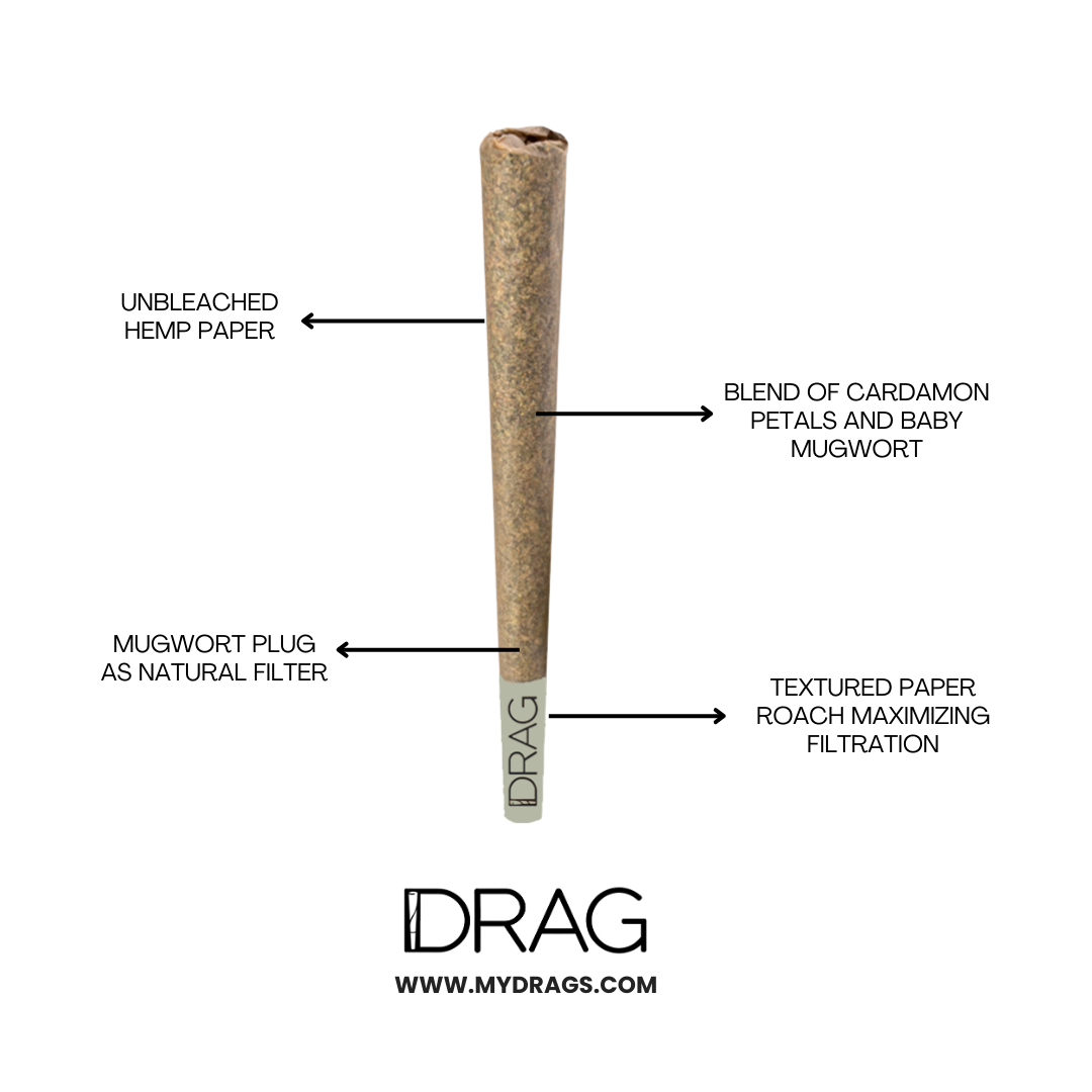 Drag Cardamom - Herbal Preroll | Mugwort & Cardamom Husk | Tobacco-Free & Nicotine-Free