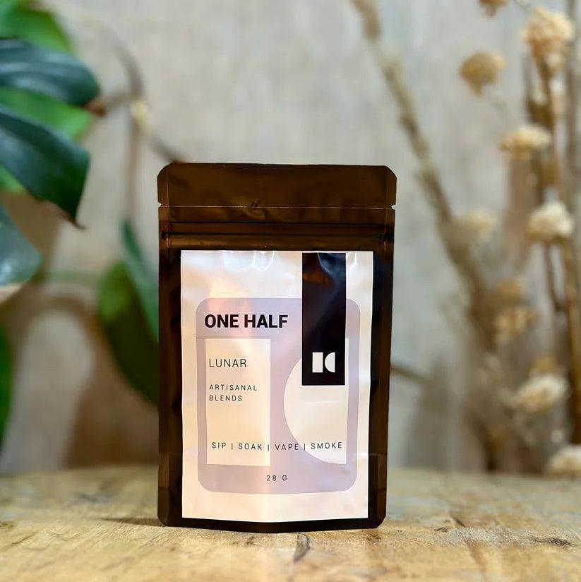 One Half- Lunar 28gm | Herbal Smoking BlendHerbal BlendOne Half- Lunar 28gm | Herbal Smoking Blend | Multi-Use Artisanal Blends