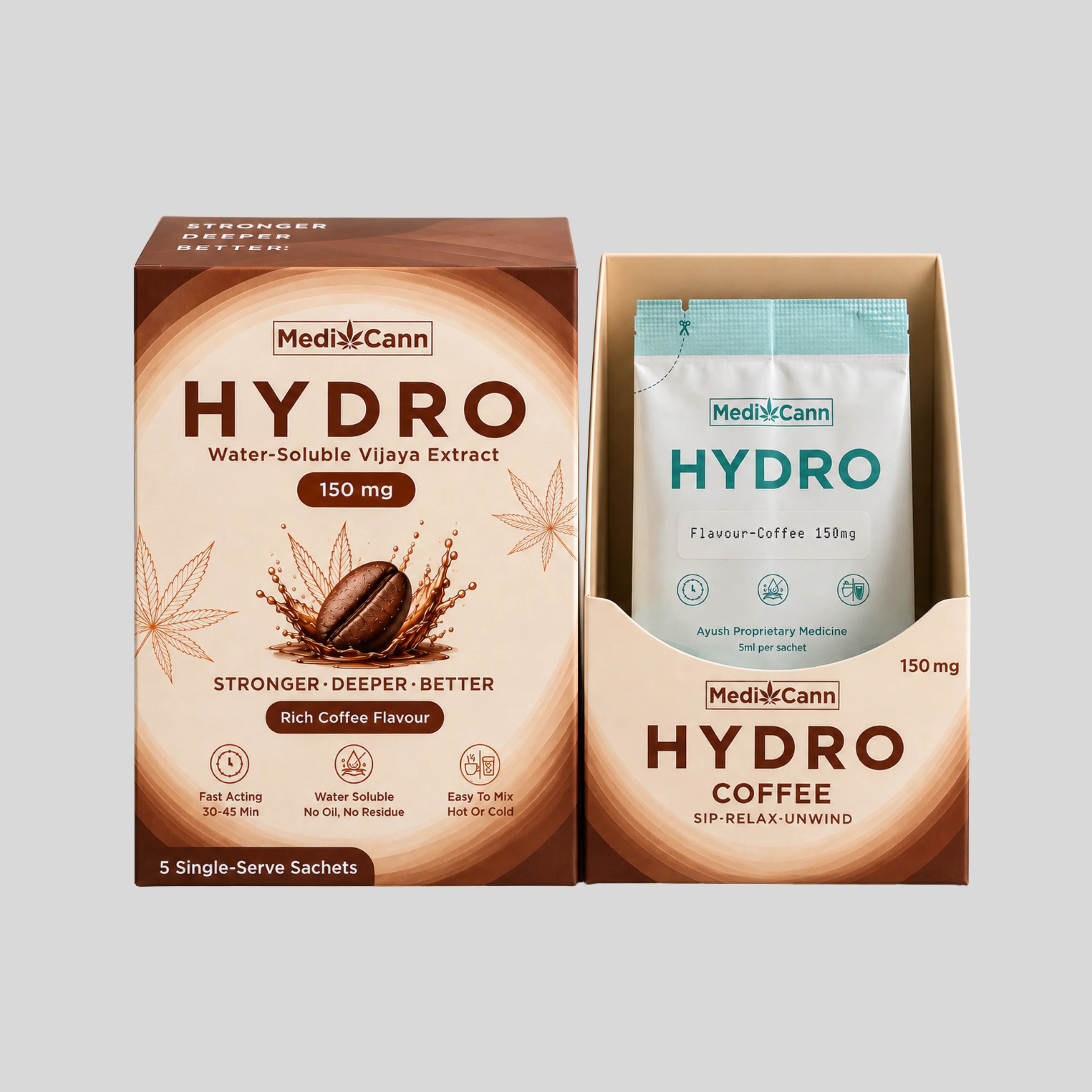 Medicann Hydro Coffee 150mg | Water-Soluble Vijaya Leaf Extract Coffee