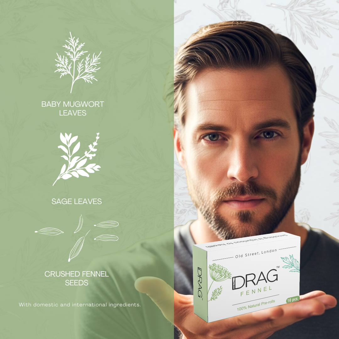 Drag Fennel - Herbal Preroll | Mugwort & Fennel Seeds | Tobacco-Free & Nicotine-Free
