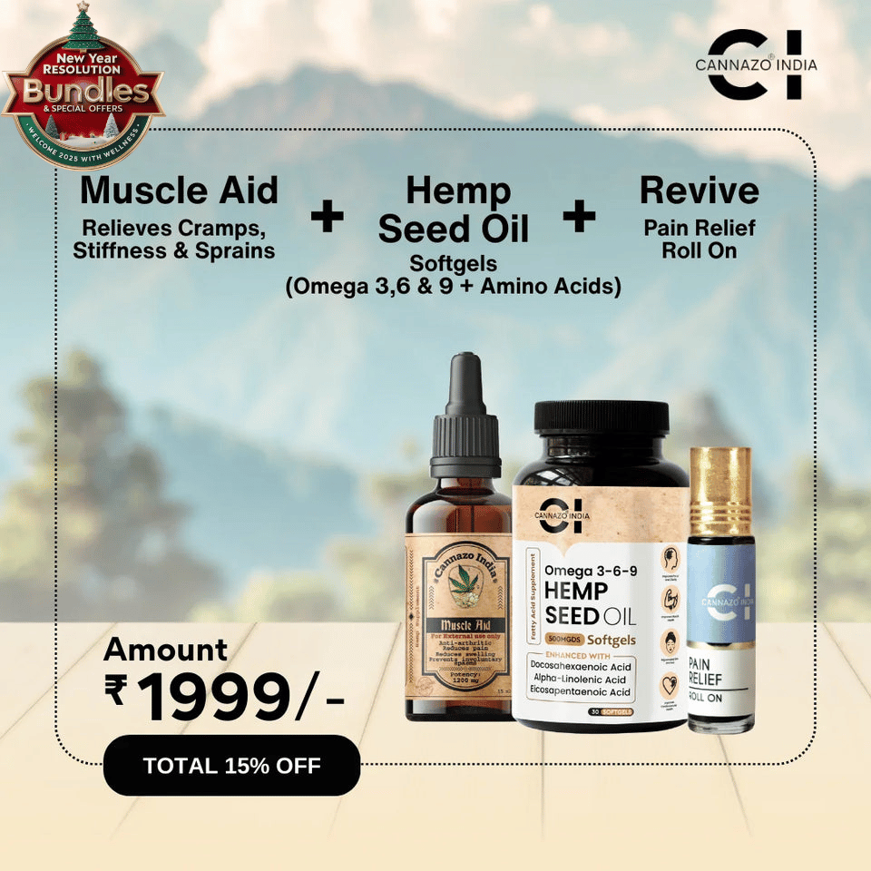 Cannazo- Athlete Kit: Muscle Aid, Revive, Hemp Seed Softgels