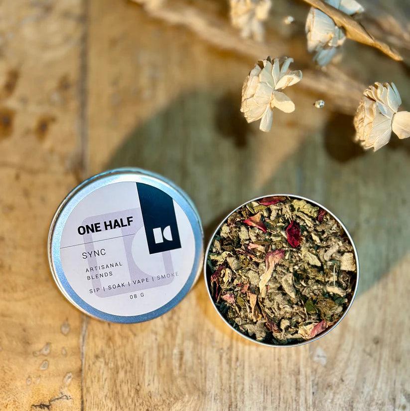One Half SYNC 8gm Tin- Herbal Smoking Blend.