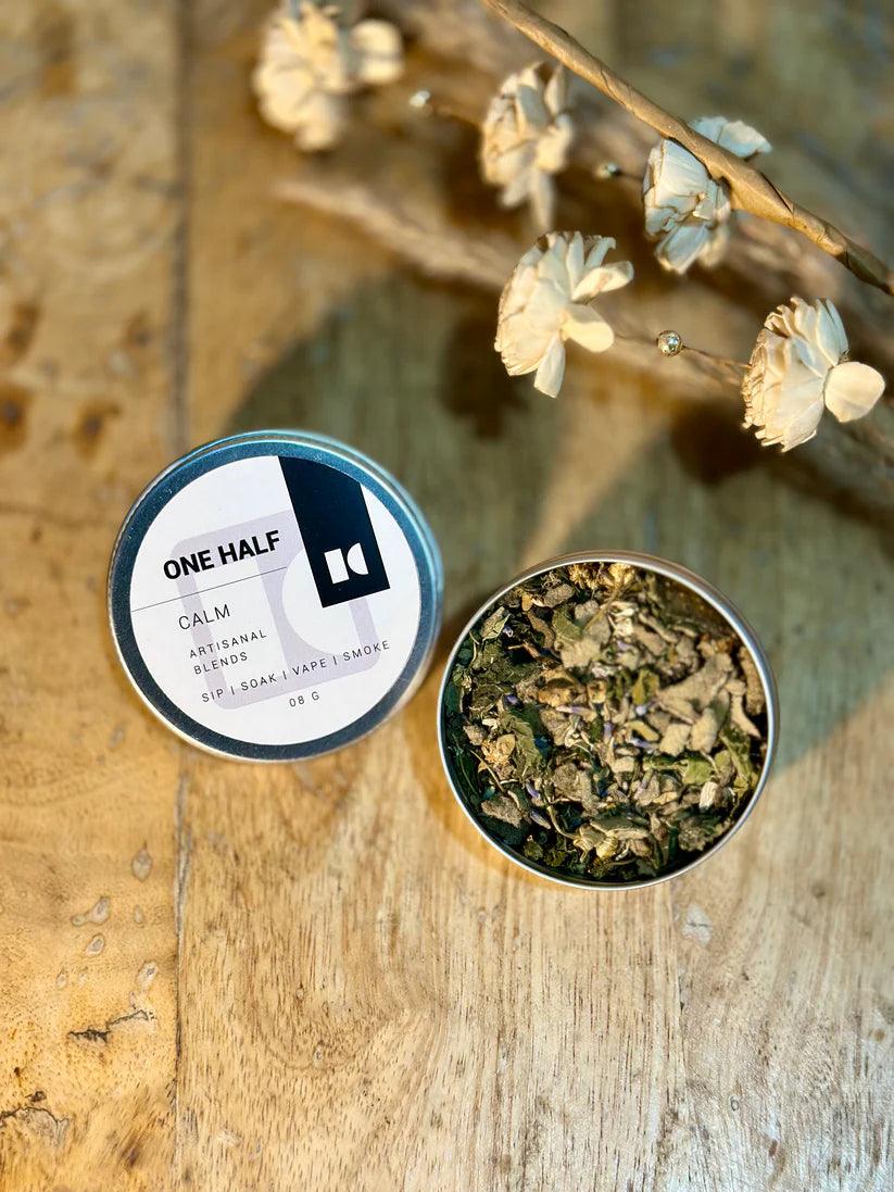 One Half - Calm 8gm Tin | Herbal Smoking Blend.