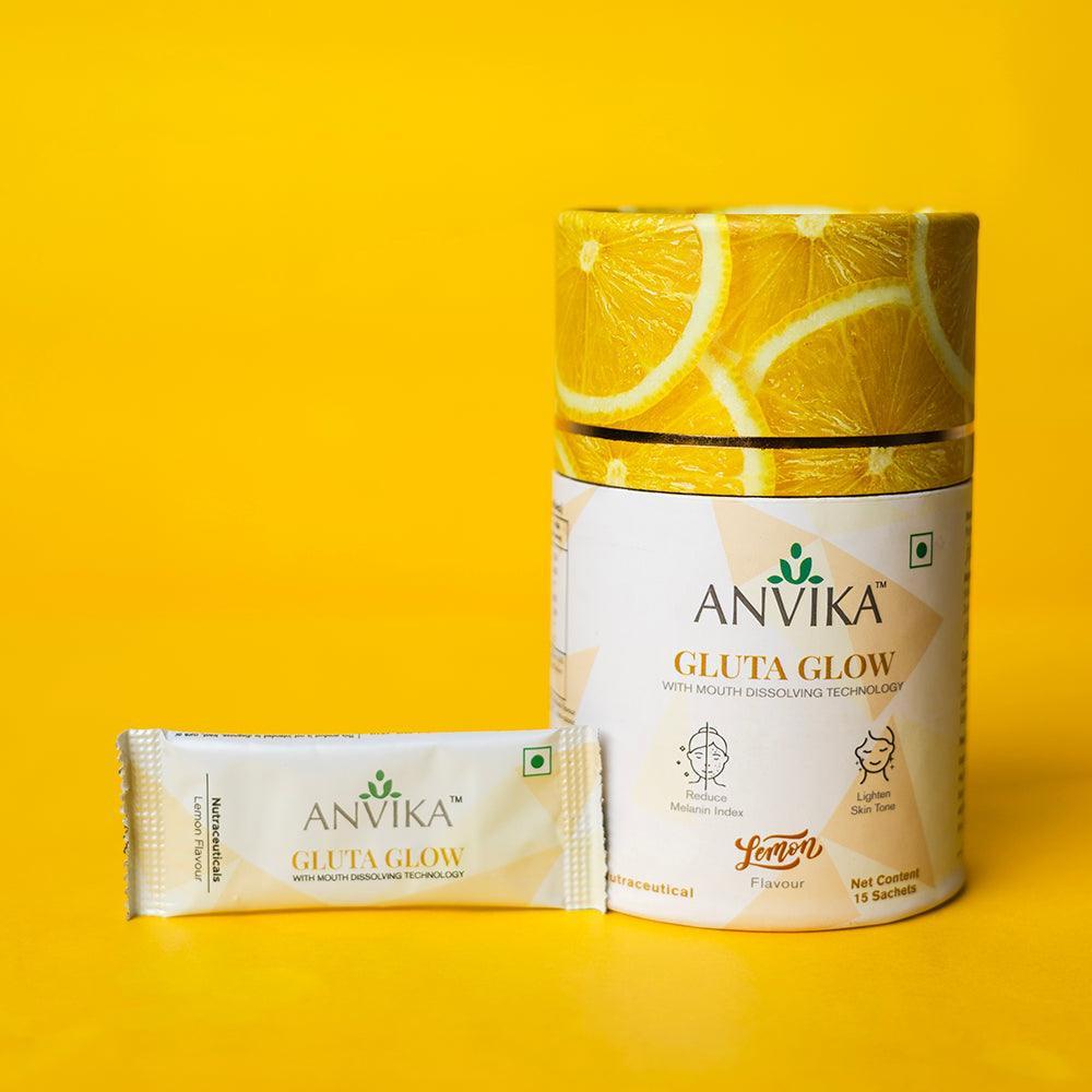 Anvika Gluta Glow Fast Acting Skin Brightening with Mouth Dissolving Technology.