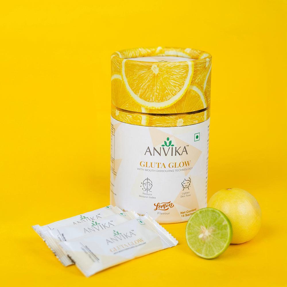 Anvika Gluta Glow Fast Acting Skin Brightening with Mouth Dissolving Technology.