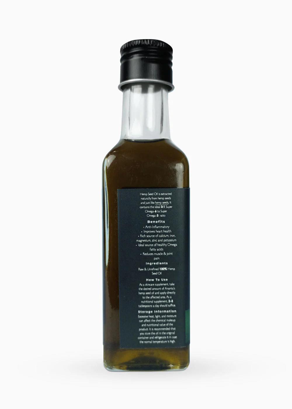 ANANTA HEMP SEED OIL (COLD PRESSED).