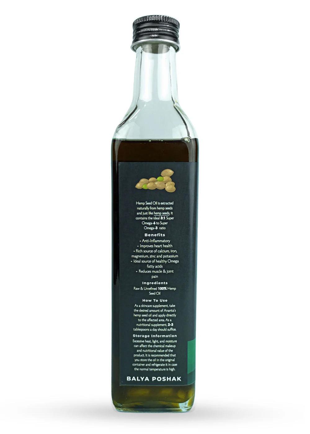 ANANTA HEMP SEED OIL (COLD PRESSED)Hemp oilAnanta Hemp Sativa Oil- Cold Pressed | Best Hemp Oil | CBD Store India
