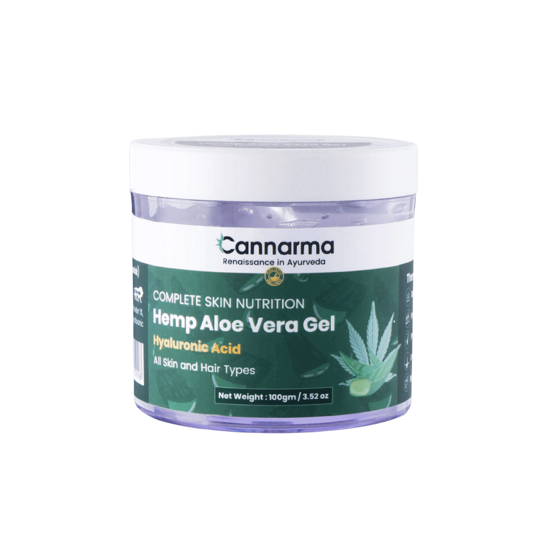 Cannarma Hemp Aloe Vera Gel | For Face, Hair, Skin Moisturizer | Hydrates and Soothes | With Vitamin E