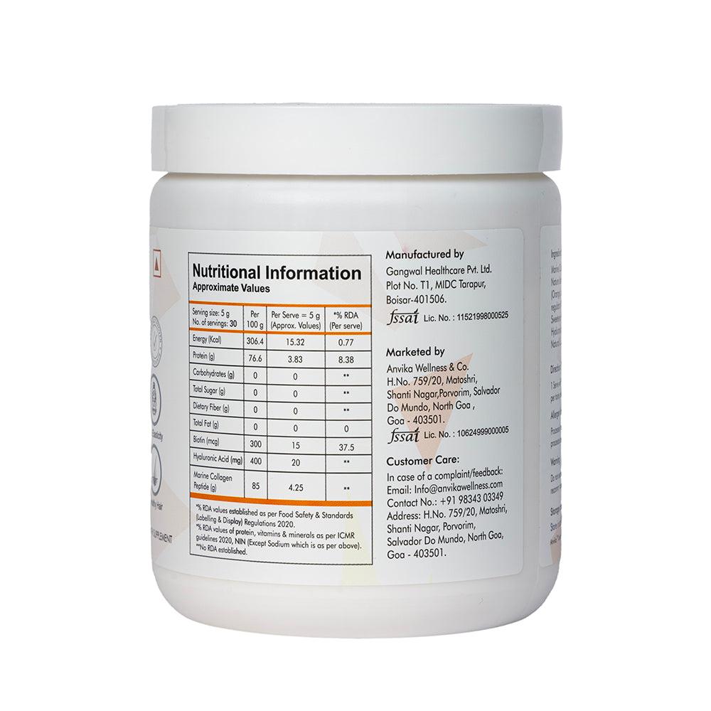Anvika Marine Collagen 150gm Premium Japanese Peptides for Skin, Hairs, and NailsMarine CollagenAnvika Marine Collagen Peptides - Skin & Hair | Potent Care