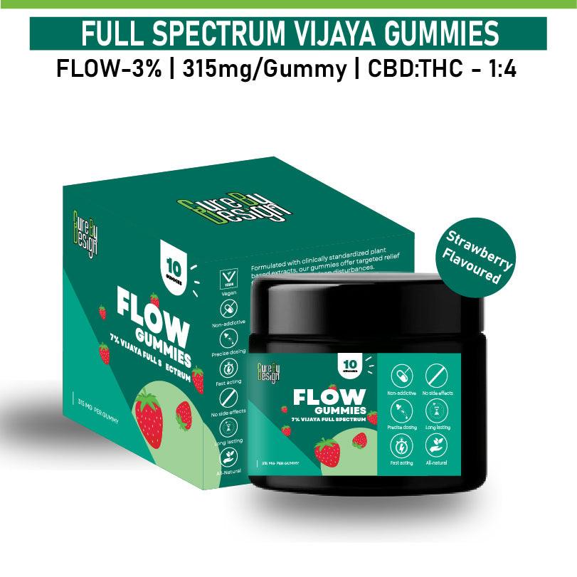 Cure by Design: Flow CBD Gummies – Relief ; Therapeutic Support 3150mg (7%).