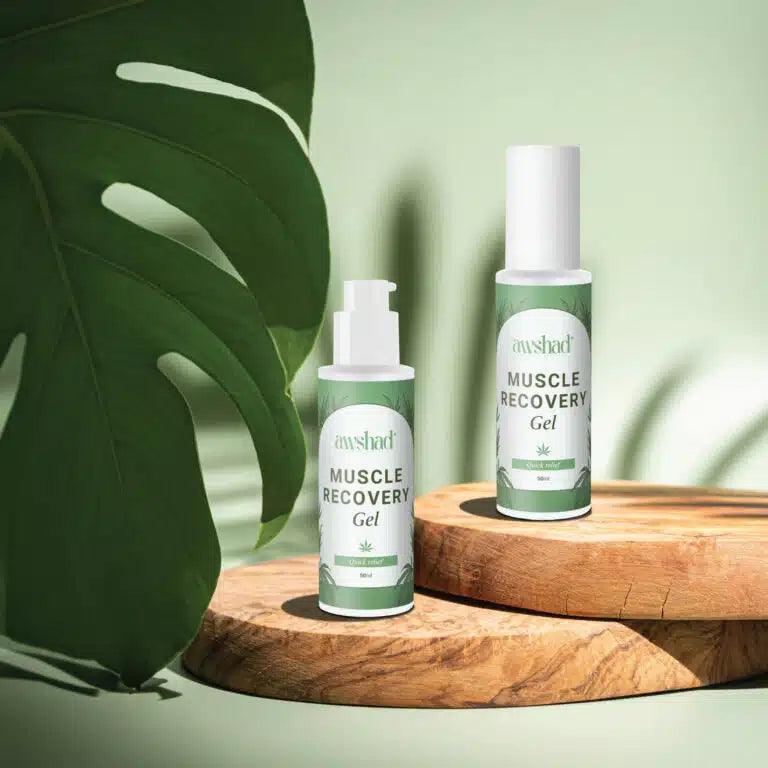 Awshad Muscle Recovery Gel – CBD-based topical for muscle and body stiffness.