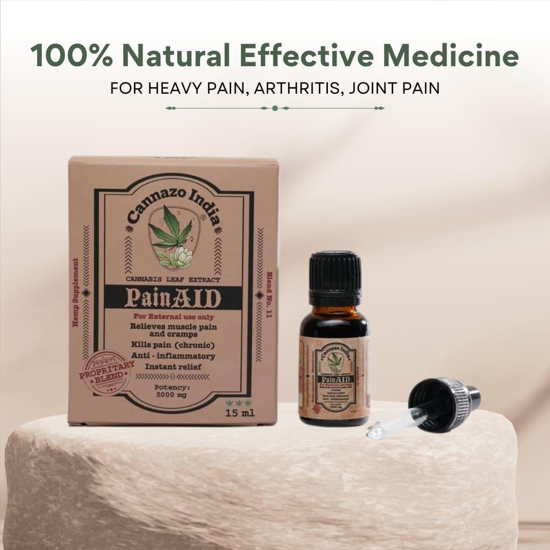 Cannazo Pain Aid External - For arthertis, ligament tear & heavy pain like back slip disc (3000mg)TopicalPain Aid External Care | For Chronic Pain | CBD Store India