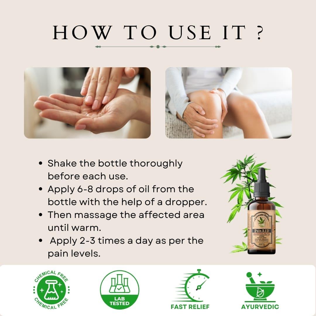 Cannazo Pain Aid External - For arthertis, ligament tear & heavy pain like back slip disc (3000mg)TopicalPain Aid External Care | For Chronic Pain | CBD Store India
