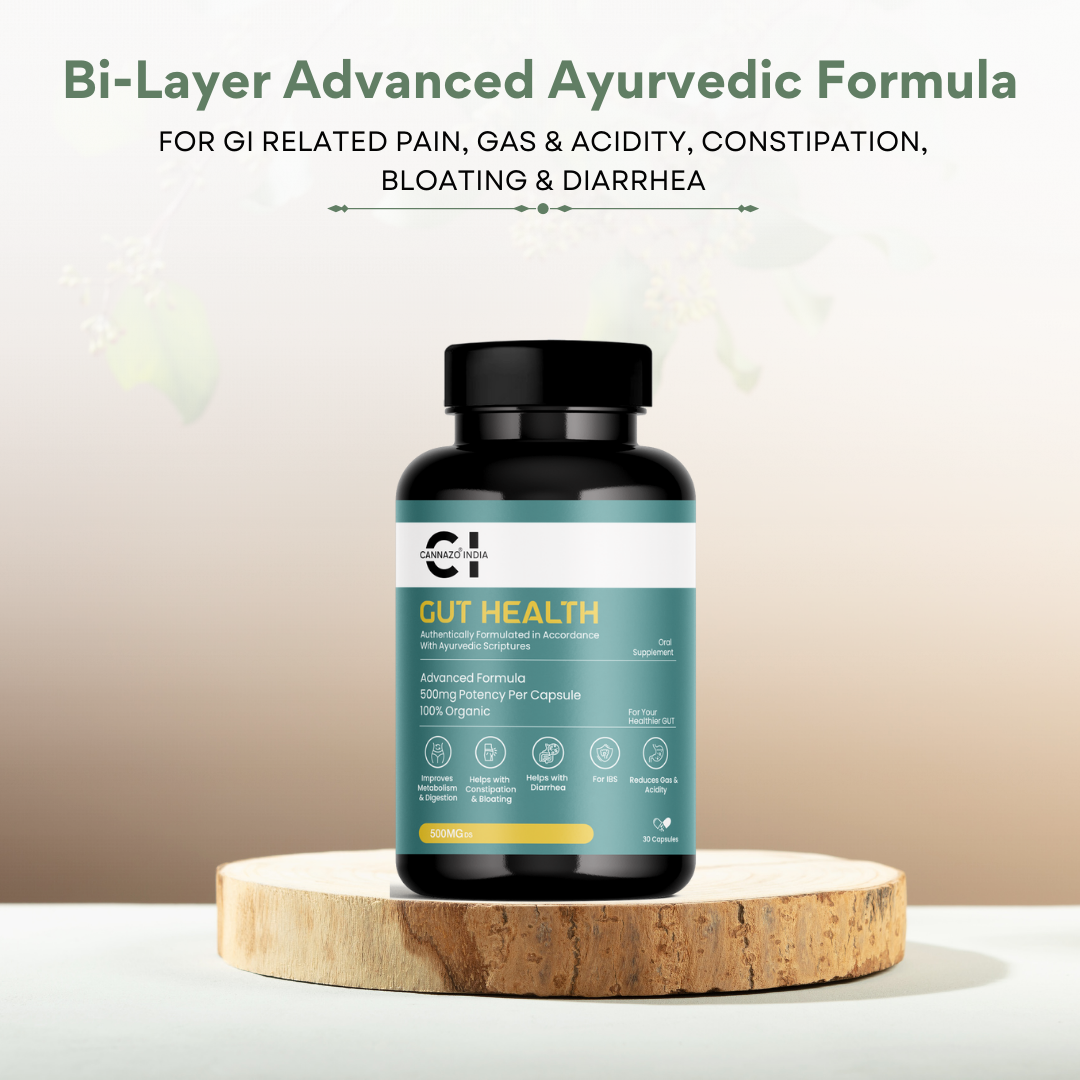 Cannazo- Gut Health Capsules – 500mg (Gas & Bloating relief).