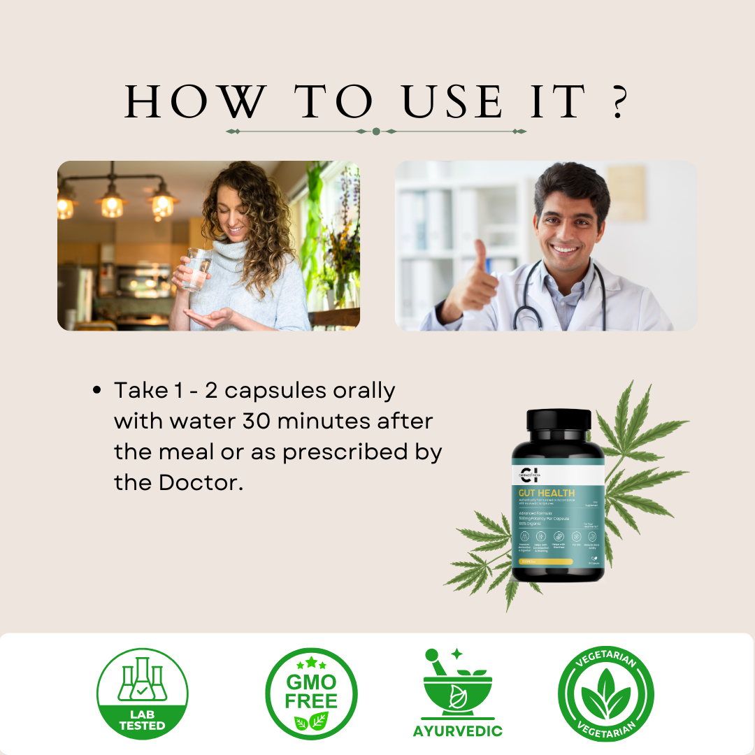 Cannazo- Gut Health Capsules – 500mg (Gas & Bloating relief).