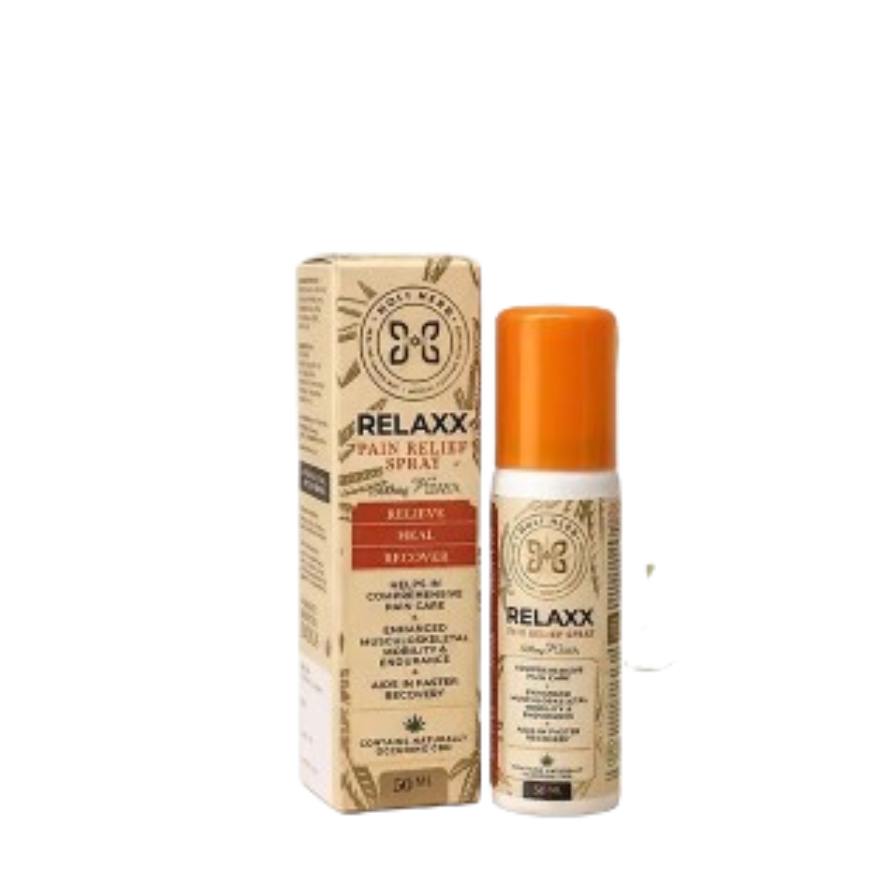 Relaxx skincare product with packaging on a white background