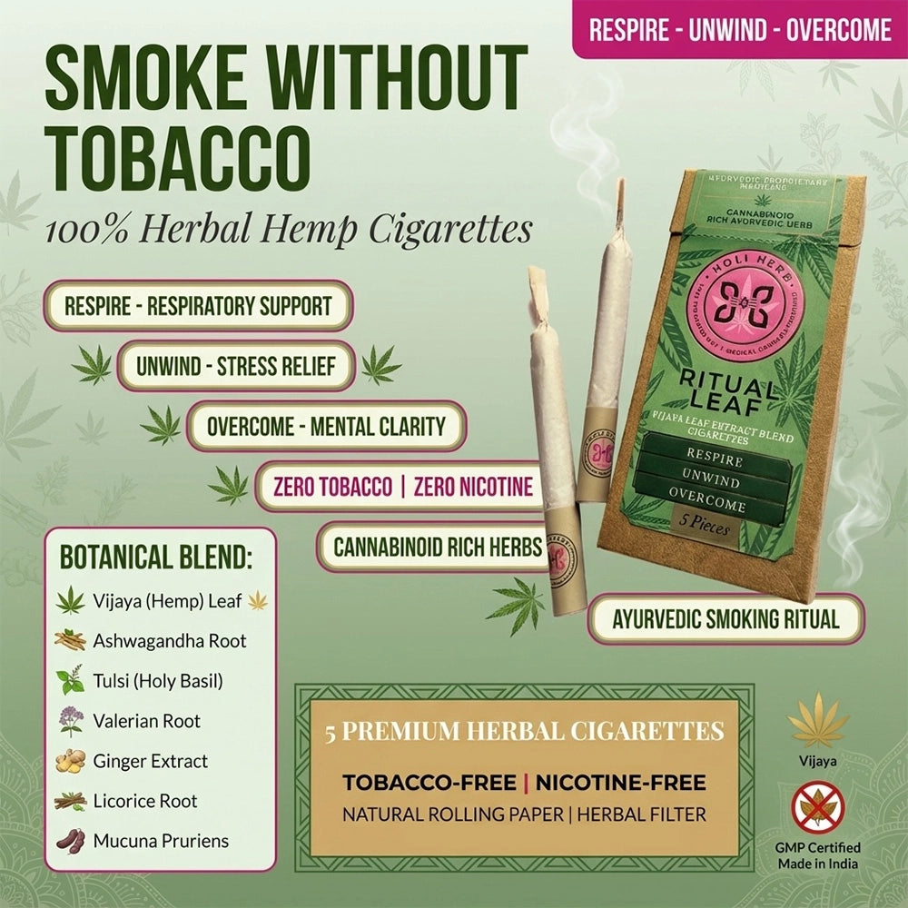 Holi Herb Ritual Leaf Herbal Cigarettes 5 Pack | Vijaya Blend