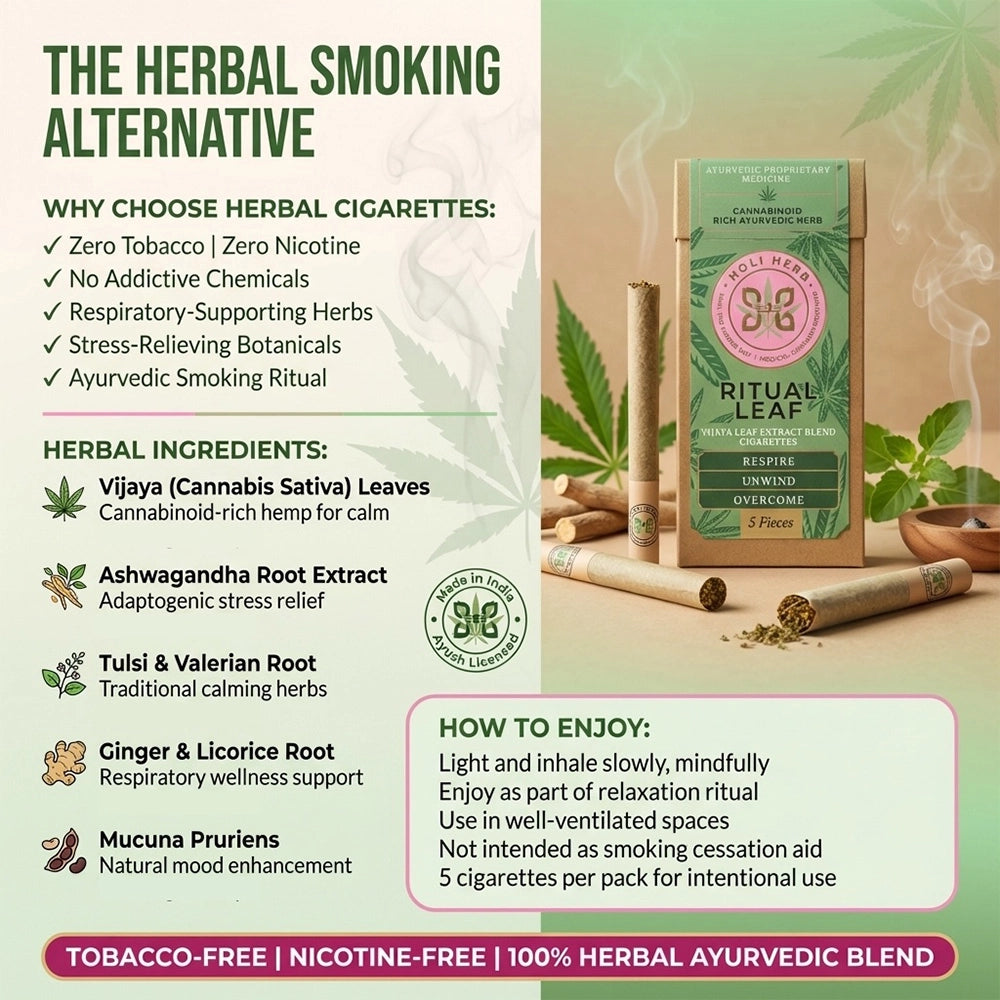 Holi Herb Ritual Leaf Herbal Cigarettes 5 Pack | Vijaya Blend