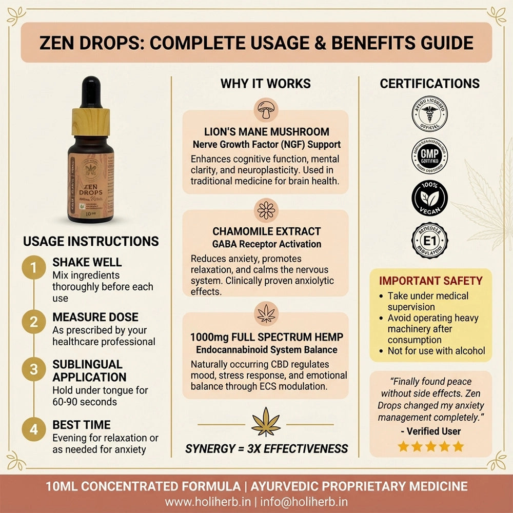 Holi Herb Zen Drops | Vijaya, Tulsi & Shilajit Wellness