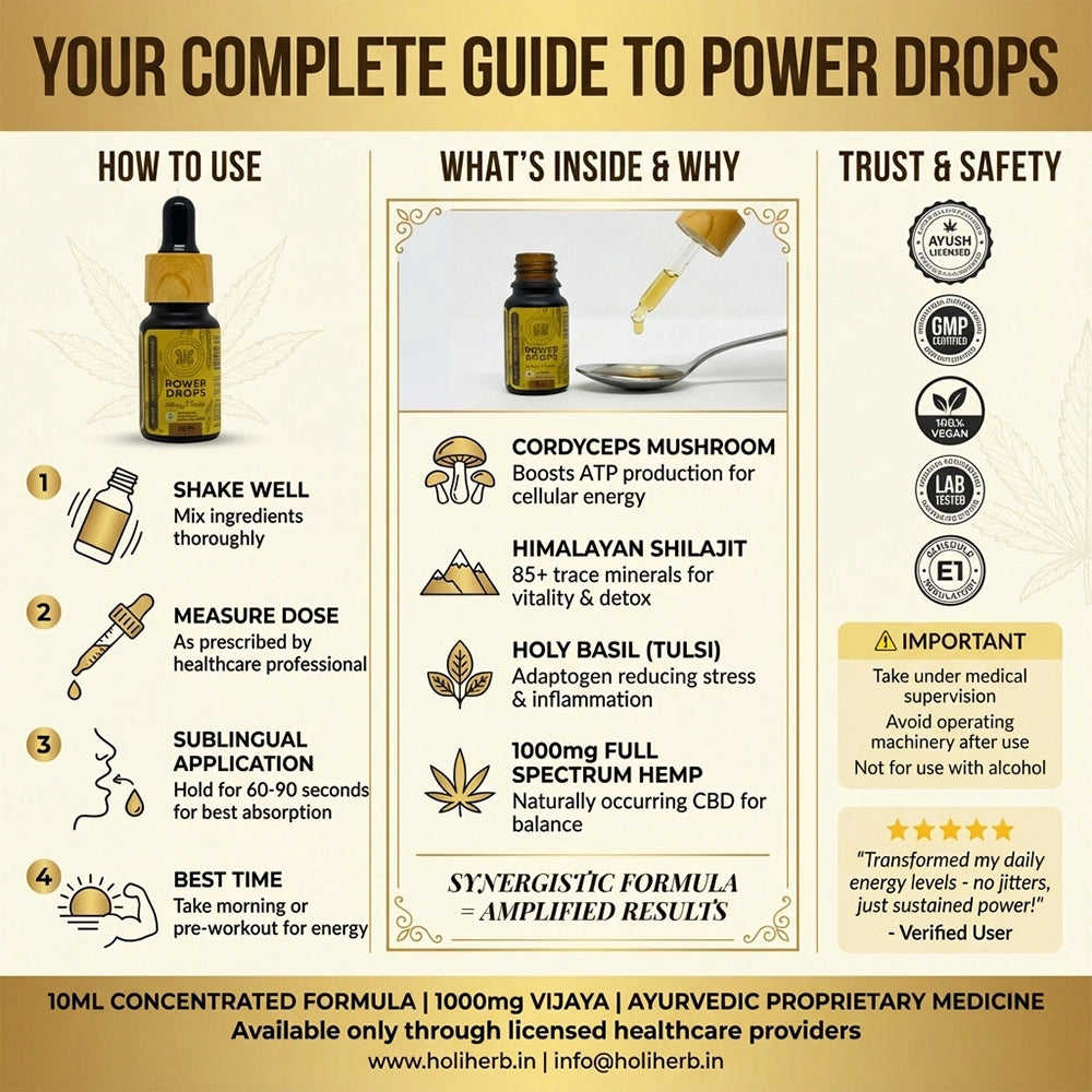 Holi Herb Power Drops 10ml | Vijaya & Nootropic Wellness