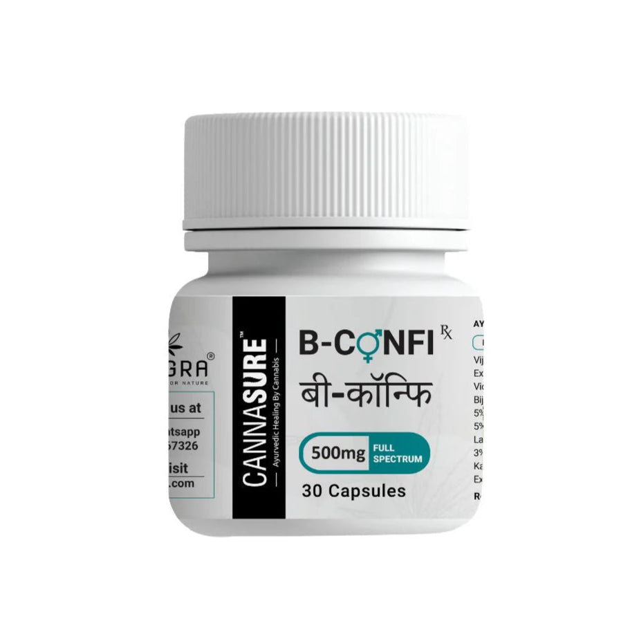 Cannasure | B-Confi Cannabis Extract Capsule | 500MG Full Spectrum Vijaya Leaf Extract CapsuleCannabis capsuleB-Confi Cannabis Extract Capsule - 500MG Vijaya | Benefits