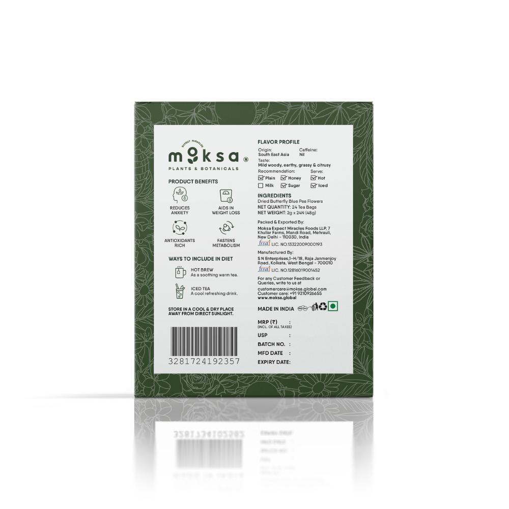 Moksa product packaging with text and branding on a white background