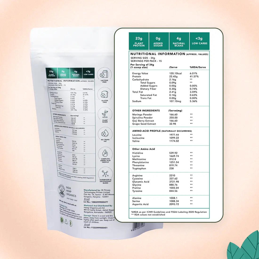 India Hemp Organics - Hemp Protein Powder - French Vanilla Caramel.