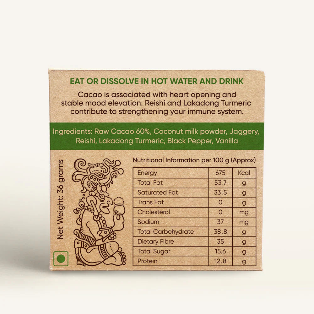 AmmaBar HEAL - Ayurvedic Shrooms Blend In A Holistic Cacao Bar (Pack 10).