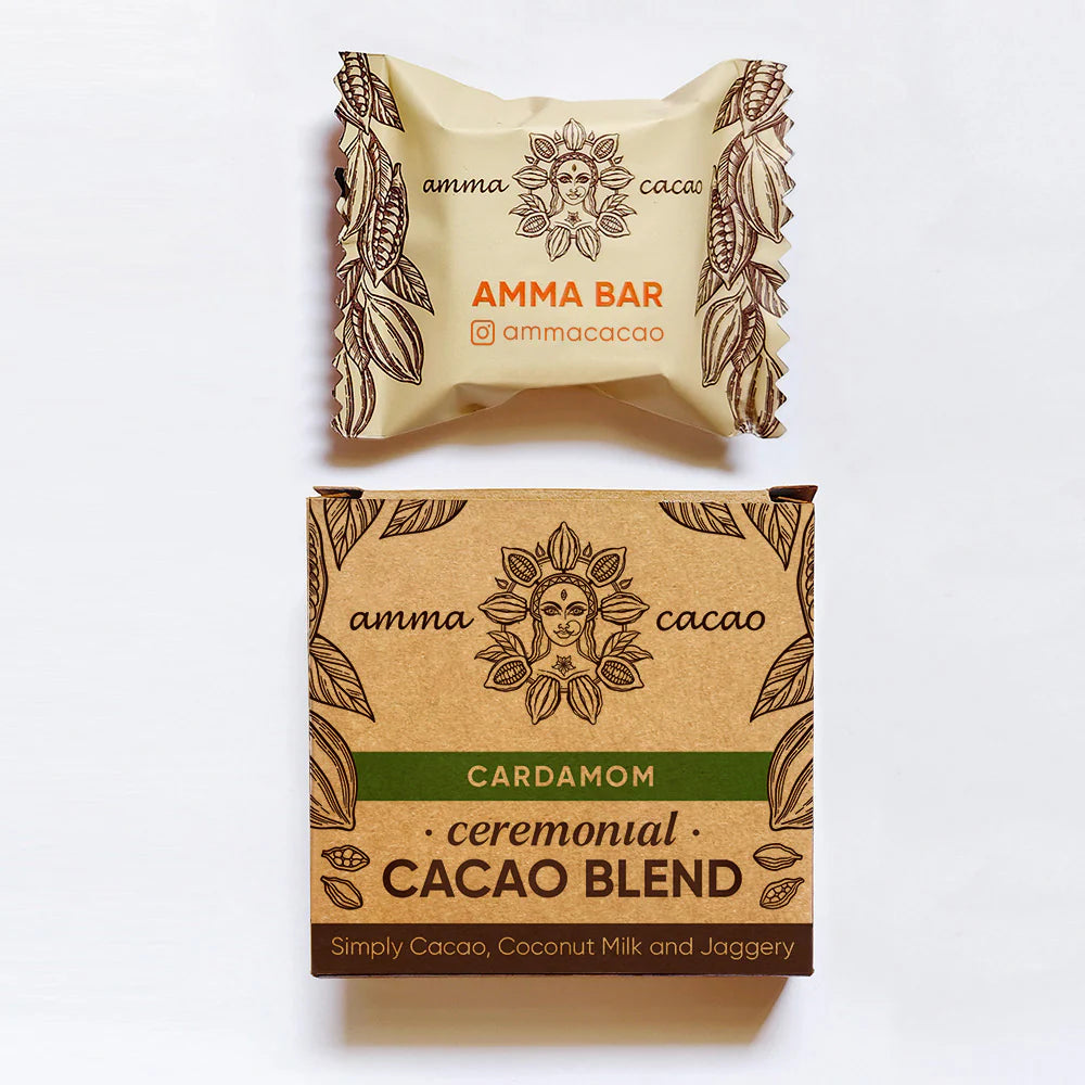 Amma Cacao Ceremonial Cacao Blend Cardamom 36g (Pack of 10)