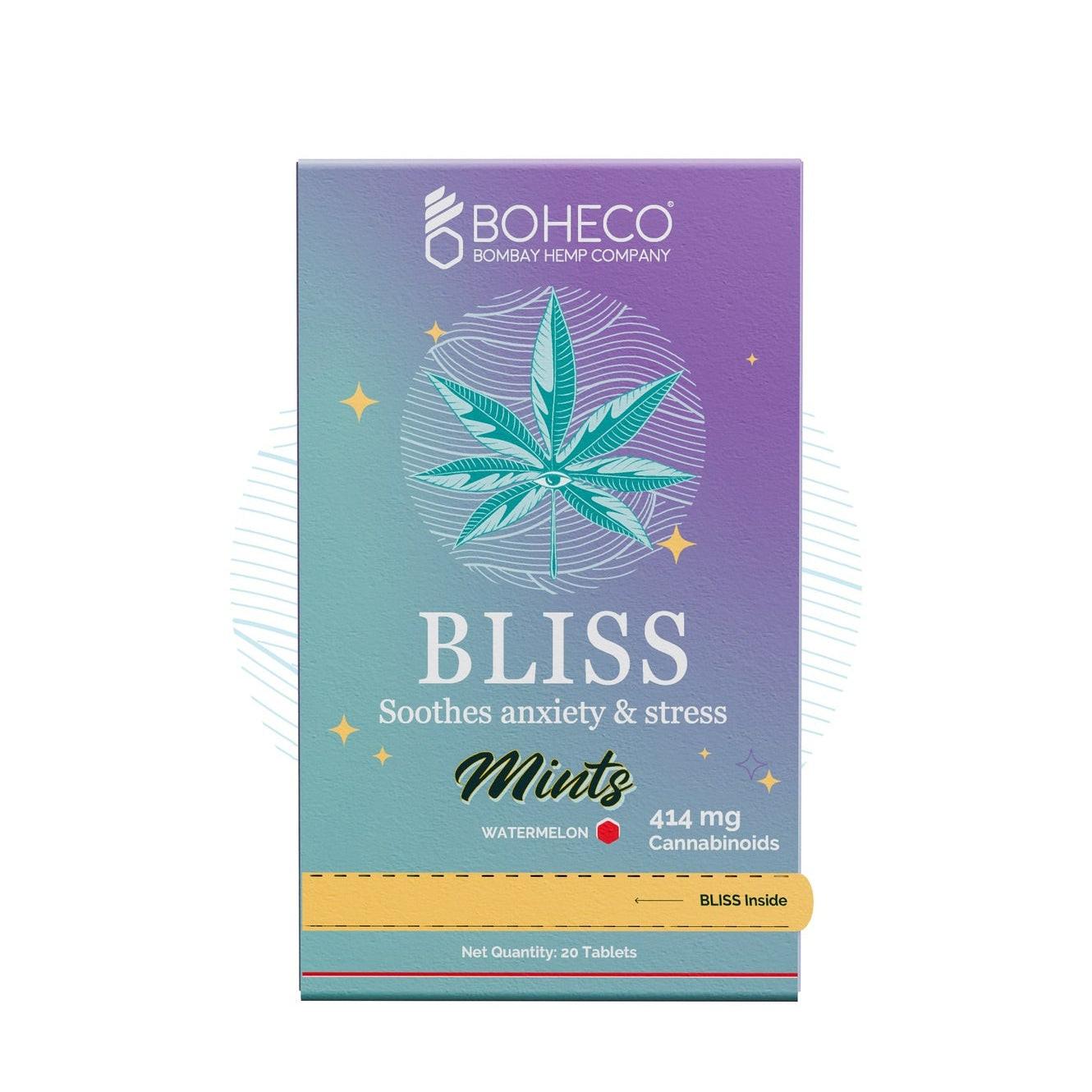 Boheco Bliss Mints (20mg CBD) - For Anxiety Relief and Focus - pack of 20.