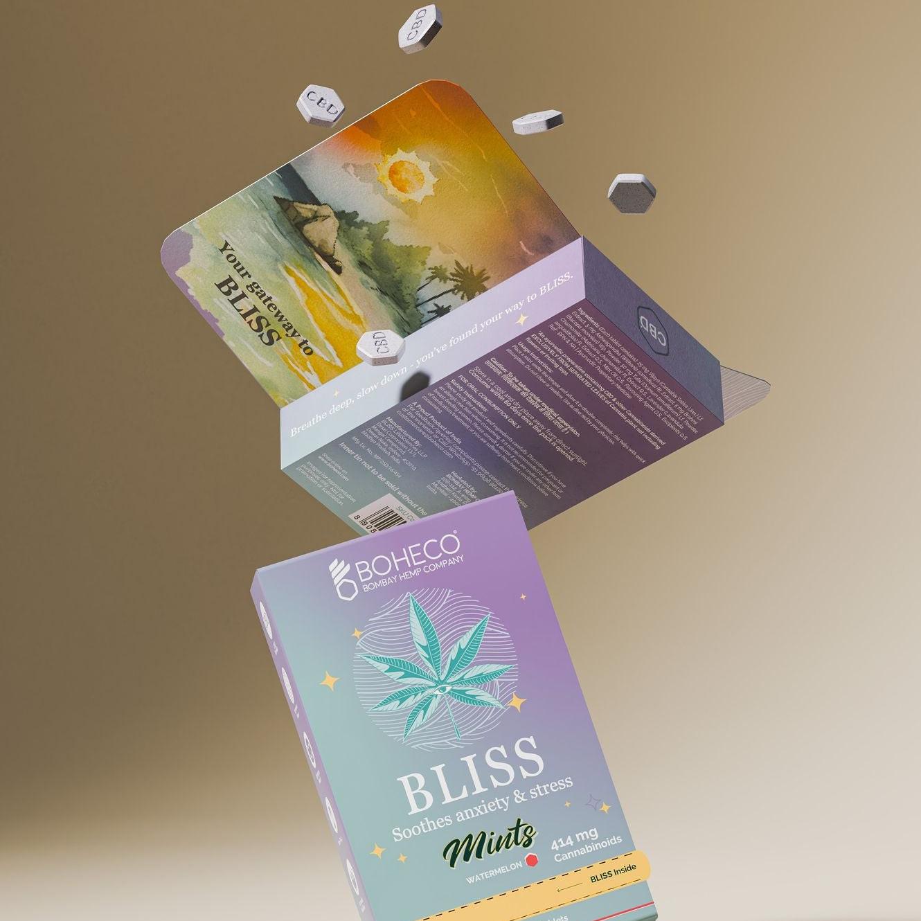 Boheco Bliss Mints (20mg CBD) - For Anxiety Relief and Focus - pack of 20.