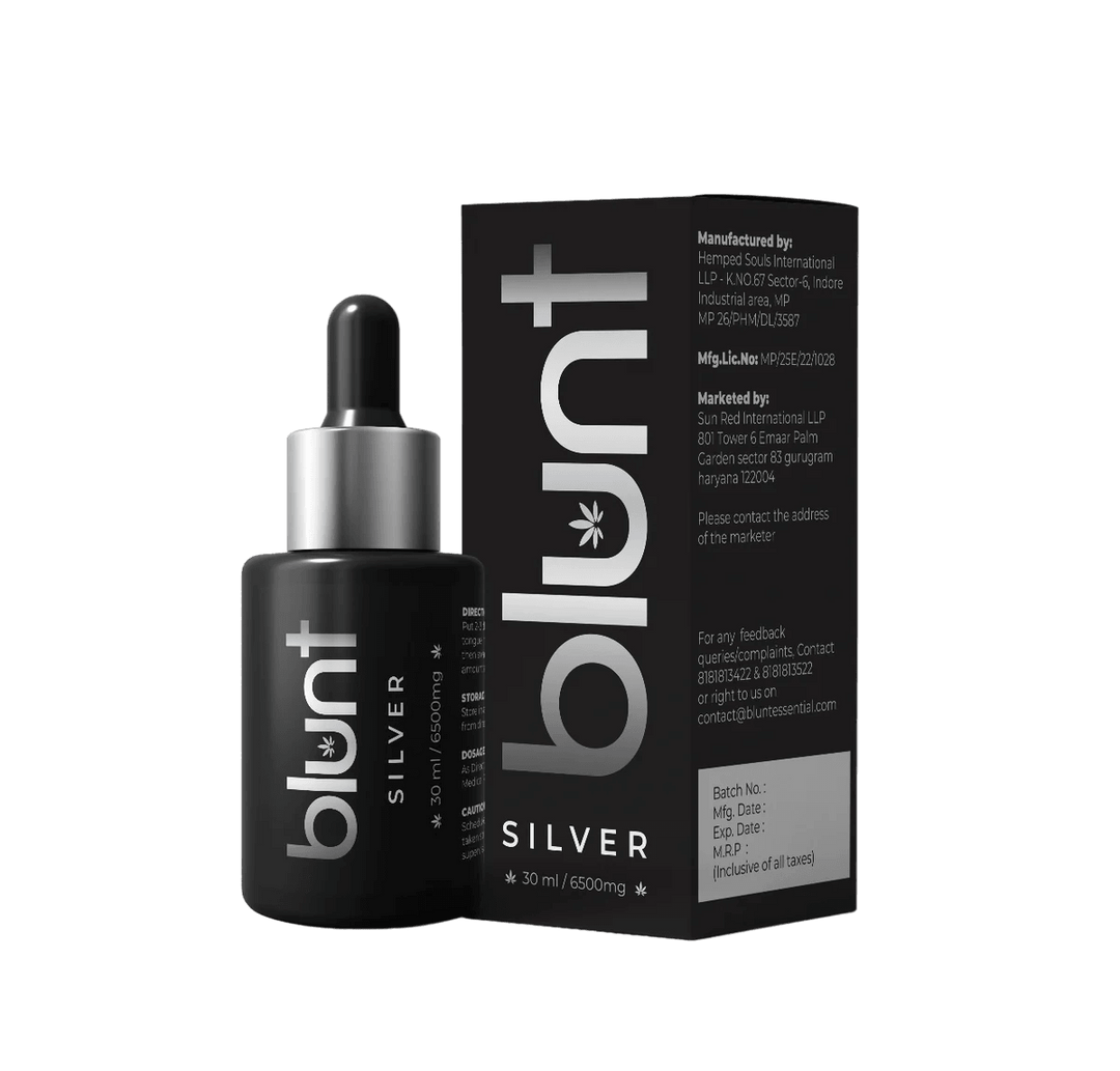 CBD Oil Tinctures - Blunt Silver++ 5000mg 1:1(CBD:THC) - For Sleep Disorder 30ml