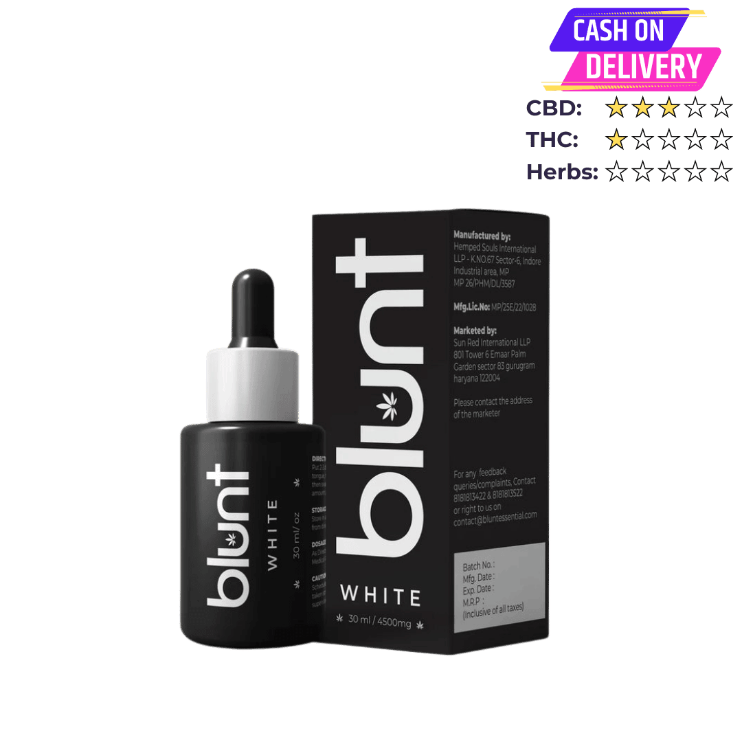 Blunt White+ 4500mg 3:1(CBD:THC) - For Stress & Depression cbd oil -CBD Oil for Stress Relief - Blunt White+ 4500mg