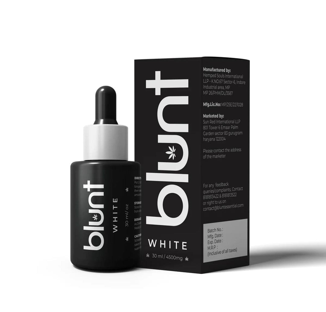 Blunt White+ 4500mg 3:1 (CBD:THC) - For Stress & Depression cbd oil -CBD Oil for Stress Relief - Blunt White+ 4500mg