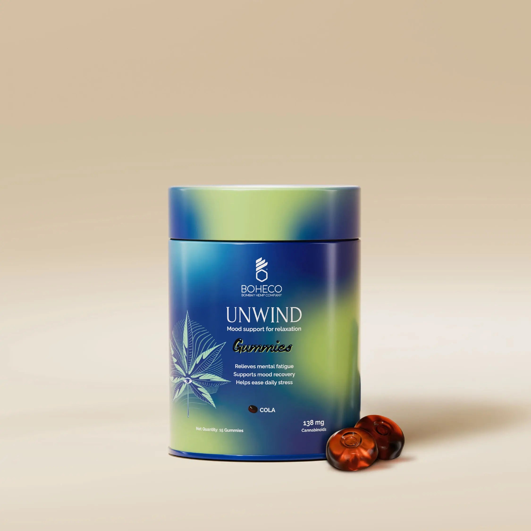 Boheco UNWIND – Cola Flavour Medical Cannabis Gummies for Relaxation & Mood Support with THC & CBD