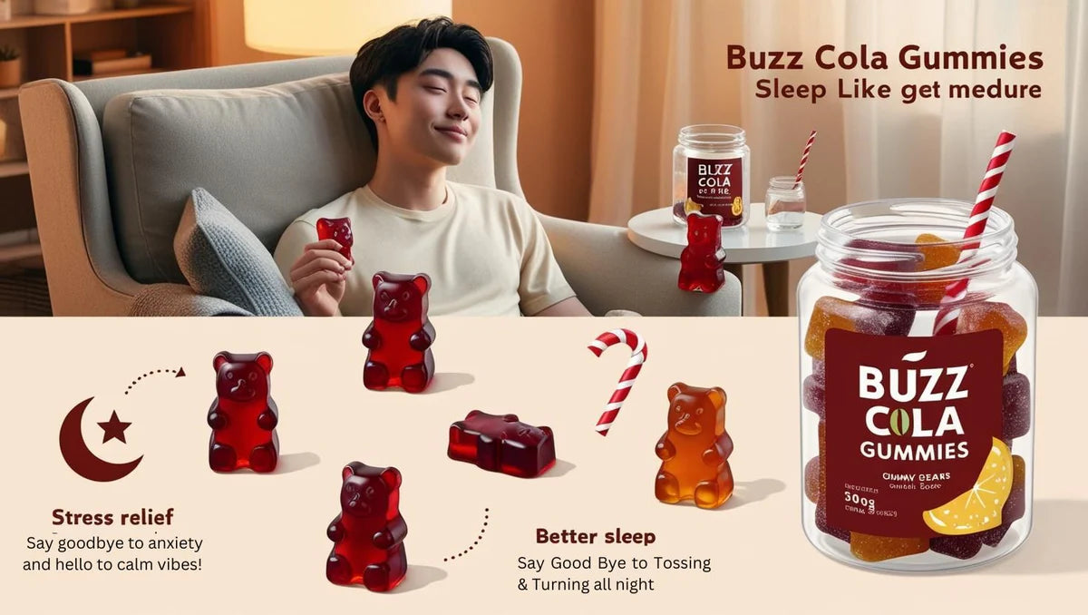 Hebe Buzz Cola | 150mg Cann Gummies | Pop.Chill.Snooze.Repeat