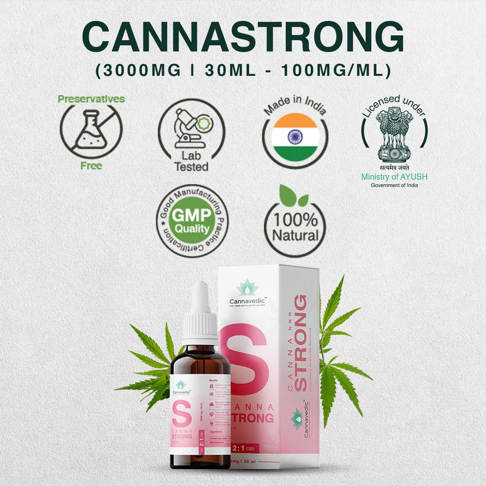 Cannavedic - CannaStrong 3000mg | 30ml | THC+CBD Oil (2:1 THC:CBD) - 100mg/ml.