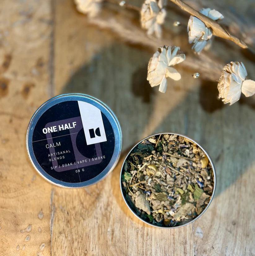 One Half - Calm 8gm Tin | Herbal Smoking Blend.