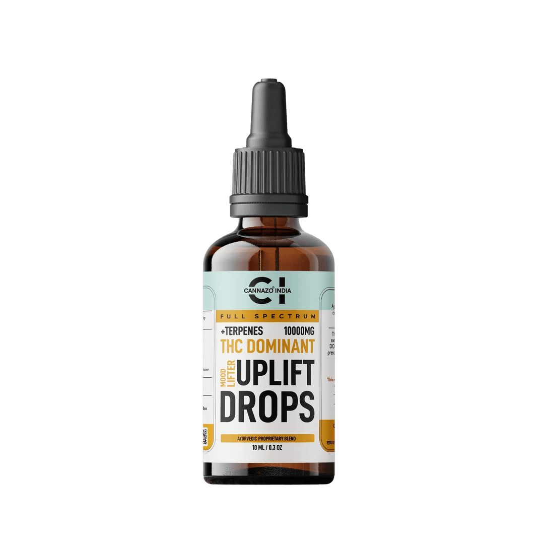 Cannazo - Uplift Drops – THC Dominant – Mood LiftersTHC Rich CBD OilCannazo Drops – THC Mood Enhancers | Pain Relief Support