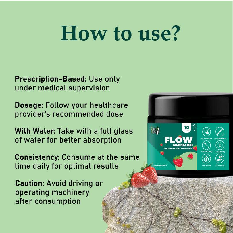 Cure by Design: Flow CBD Gummies – Relief ; Therapeutic Support 3150mg (7%).