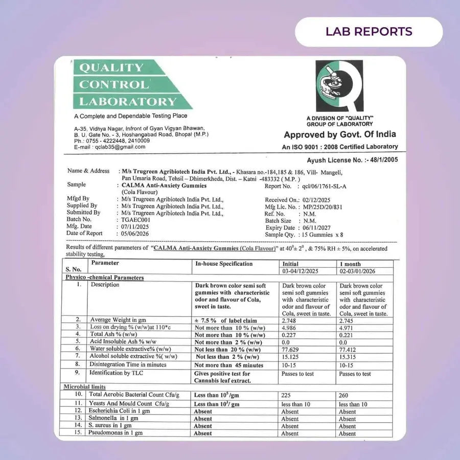 Calma Anti Anxiety Medical Cannabis Gummies – Stress Relief Vijaya Gummies (90 mg per gummy)