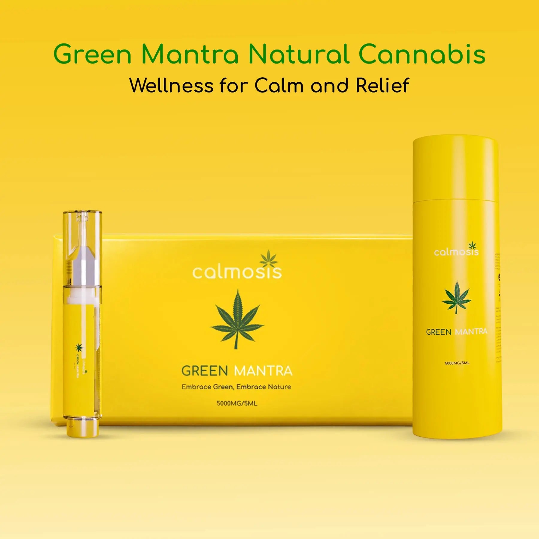 Calmosis Green Mantra 5000mg - 100% Full Spectrum Medical Cannabis Leaf Extract Paste for Pain, Stress & Inflammation