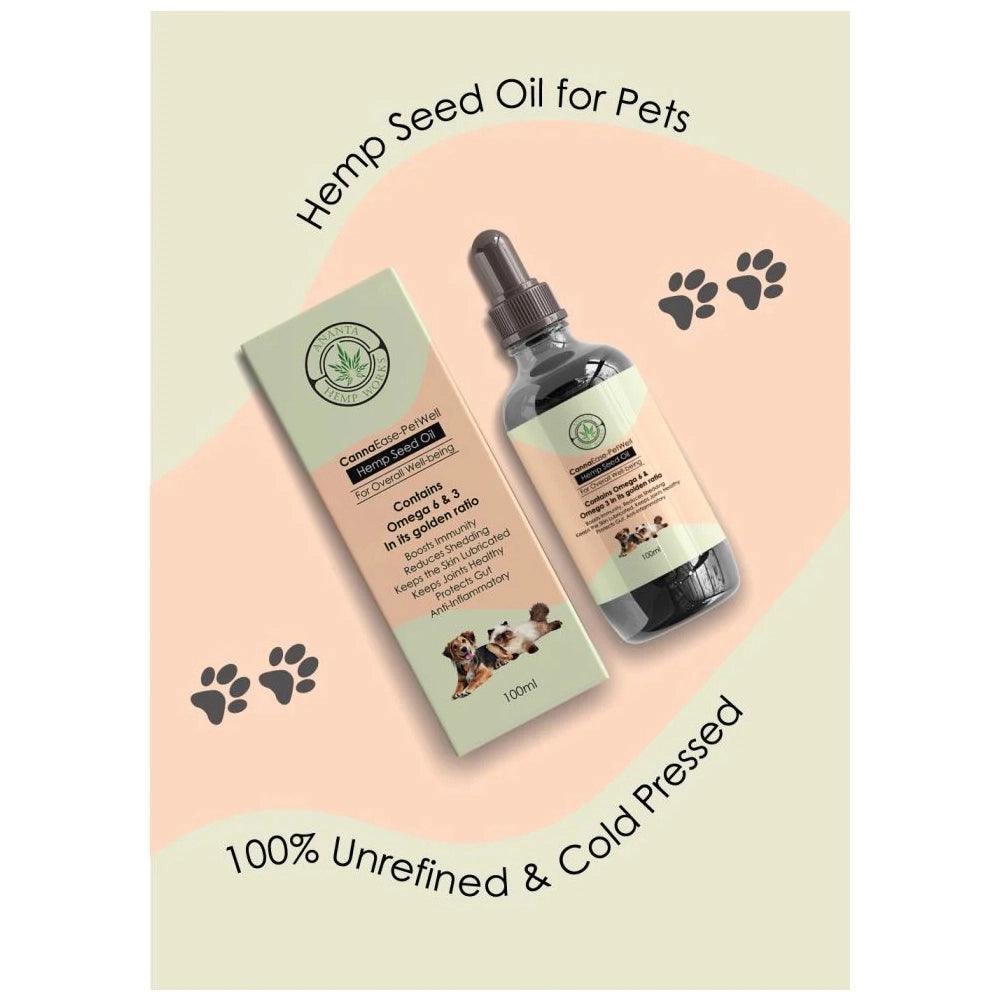 CannaEase- PetWell Hemp Seed Oil for Dogs & Cats - 100ml.