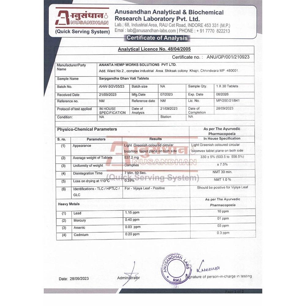 CannaEase - Sarpgandha Ghan Vati.