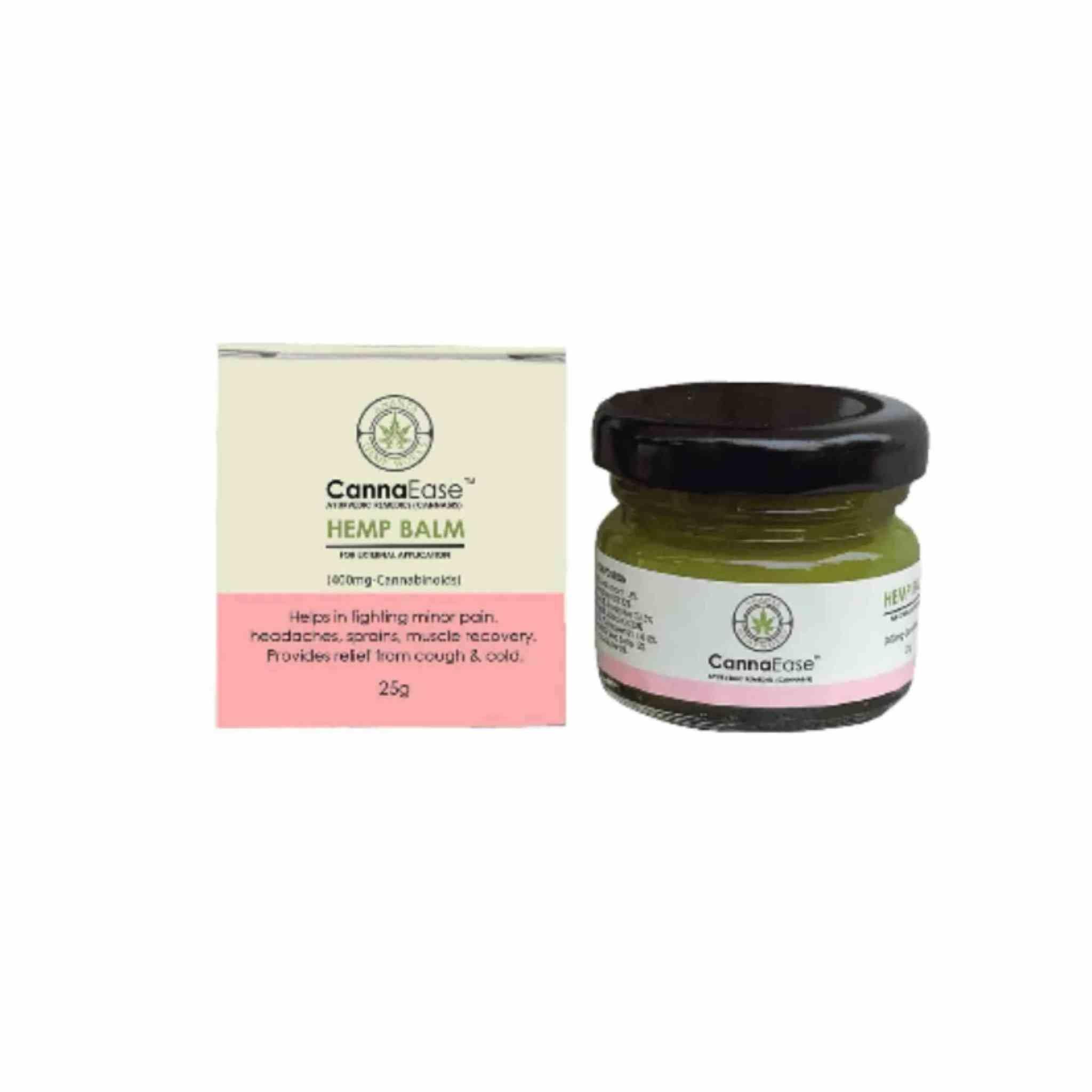 CannaEase Hemp Balm (For external application) 25G (400MG - Cannabinoids)CannaEase Hemp Balm | Natural Anti-inflammatory | CBD Store India