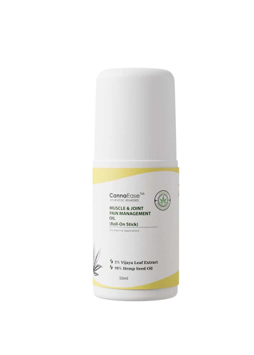 CannaEase Muscle & Joint Pain Management Oil- Vijaya Leaf Extract- (Roll on Stick) 50 MLMuscle & Joint Pain Management Oil | Vijaya Leaf Extract | CSIN