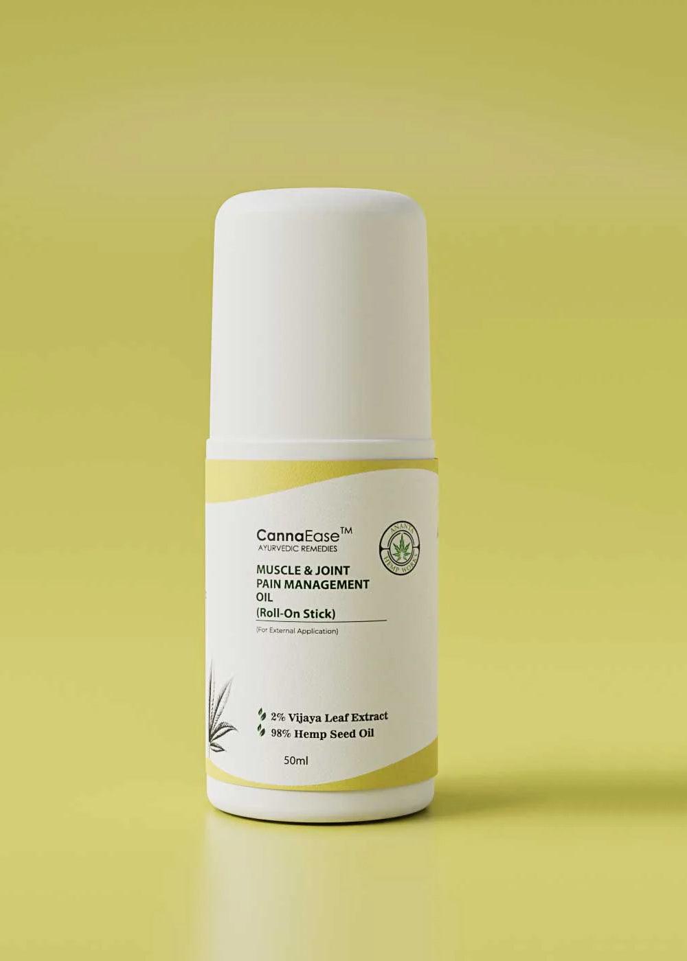 CannaEase Muscle & Joint Pain Management Oil- Vijaya Leaf Extract- (Roll on Stick) 50 MLMuscle & Joint Pain Management Oil | Vijaya Leaf Extract | CSIN