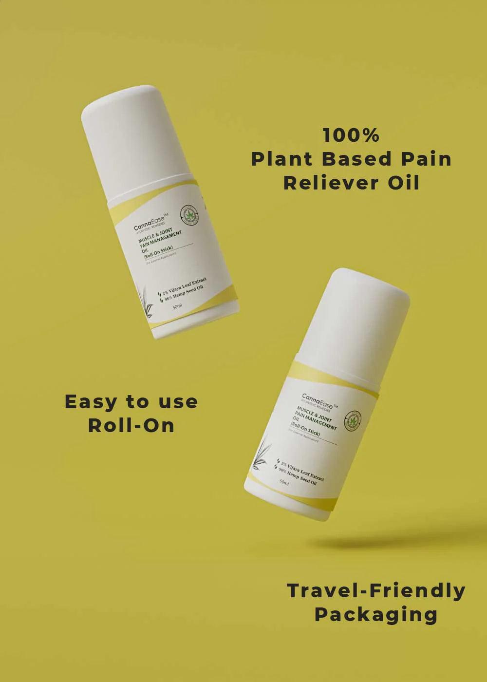 CannaEase Muscle & Joint Pain Management Oil- Vijaya Leaf Extract- (Roll on Stick) 50 MLMuscle & Joint Pain Management Oil | Vijaya Leaf Extract | CSIN